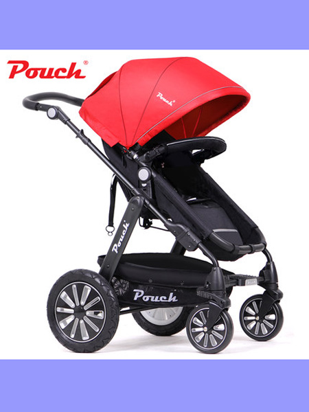帛琦婴童用品Pouch婴儿推车婴儿车轻便折叠可坐可躺高景观宝宝推车折叠婴儿车