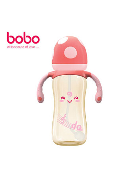 乐儿宝婴童用品乐儿宝(bobo)奶瓶 婴儿宝宝小孩PPSU宽口径仿真母乳带手柄重力球吸管奶瓶 防呛防胀气防摔 德国进口PPSU 蘑菇畅吸小金瓶 绿色330ml