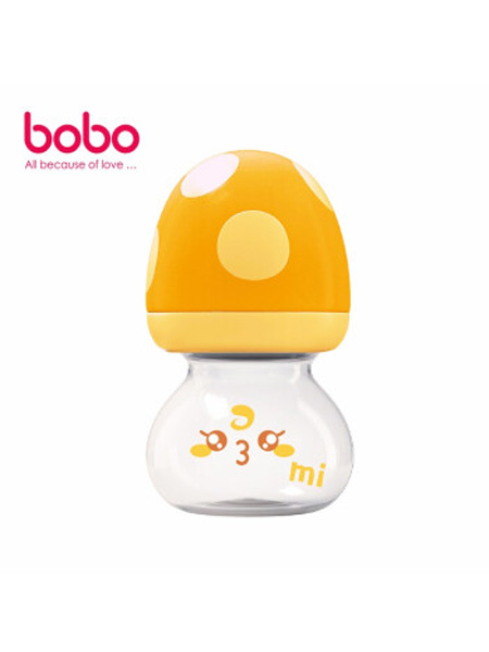 乐儿宝婴童用品乐儿宝(bobo)奶瓶 新生儿婴儿宝宝小孩宽口径仿真母乳玻璃奶瓶 抗摔防胀气防呛 高硼硅玻璃 蘑菇新生优晶瓶 橙色80ml