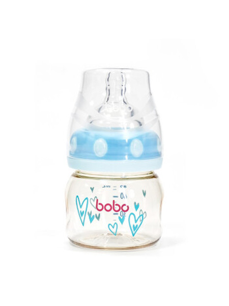 乐儿宝婴童用品乐儿宝(bobo)奶瓶 新生儿婴儿宝宝小孩PPSU宽口径仿真母乳果汁奶糊瓶 防呛防胀气防摔 德国进口PPSU 多功能新生小金瓶 粉红色80ml