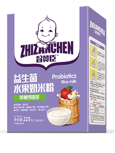 婴儿食品益生菌水果奶米粉-苹果钙铁锌