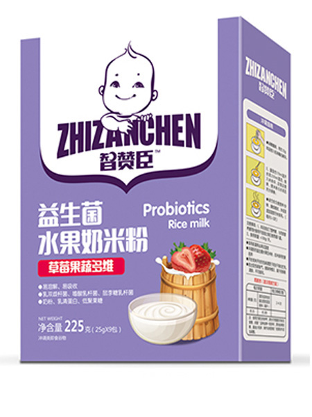 婴儿食品益生菌水果奶米粉-草莓果蔬多维