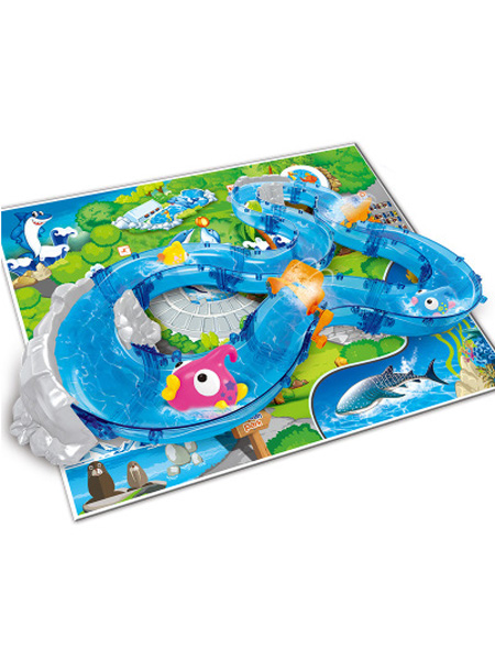 烨星玩具婴童玩具儿童轨道钓鱼水上乐园玩具室内垂钓游戏隧道山景868-6套装