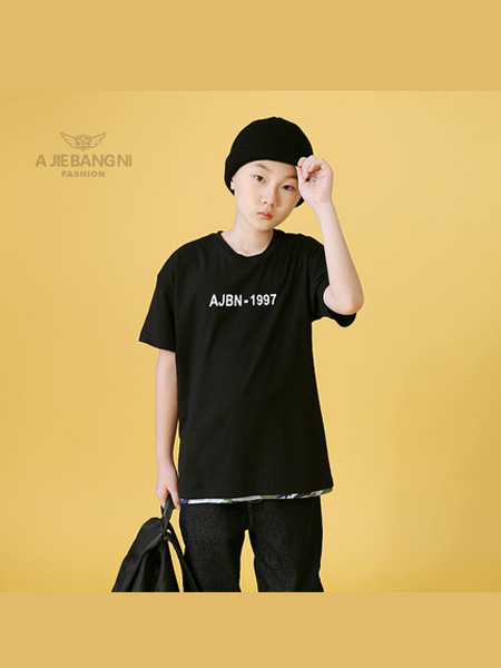 阿杰邦尼童装品牌阿杰邦尼 2020Q春夏季男中大童短袖T恤全棉体恤衫