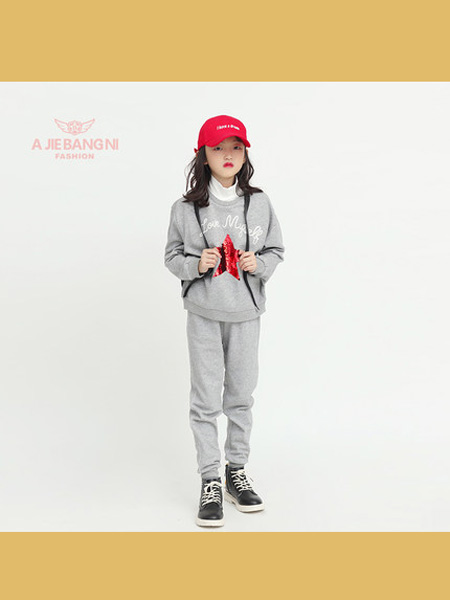 童装品牌 2020Q春秋装中大童女童卫衣套装时尚两件套
