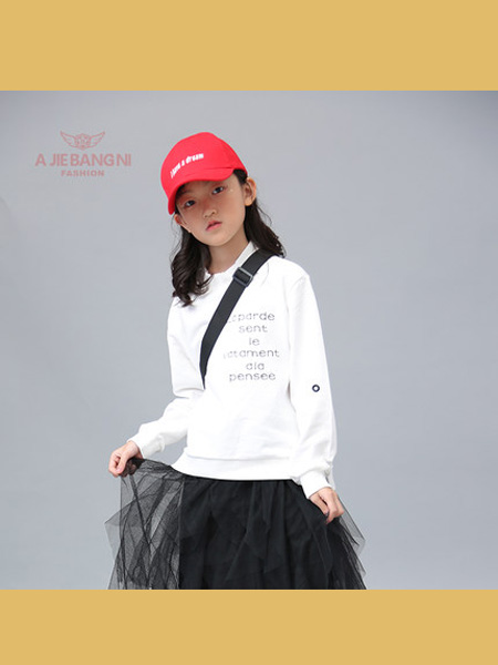 阿杰邦尼童装品牌2020阿杰邦尼 童装2020Q春秋季女童卫衣长袖刺绣针织衫套头