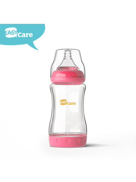 easycare 新生儿玻璃奶瓶宽口径防胀气防呛奶瓶初生婴儿