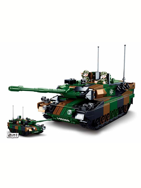 快乐小鲁班婴童玩具豹2A5主战坦克