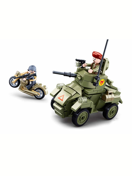 快乐小鲁班婴童玩具二战争锋北非战役-亨伯MK2装甲车
