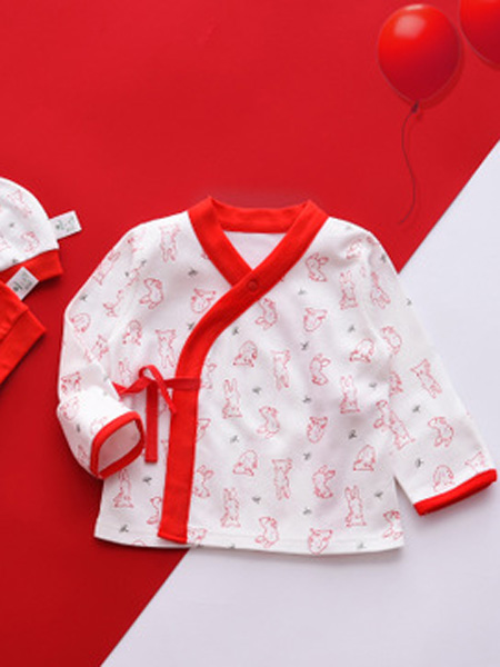 童装品牌2020秋冬初生婴儿纯棉和尚服宝宝系带偏衫护肚上衣长袖秋衣和袍上衣