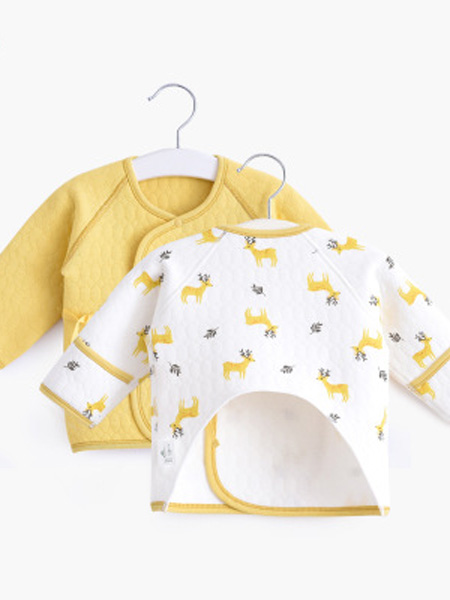 童装品牌2020秋冬婴儿半背衣新生儿和尚服0-3个月春款初生宝宝纯棉内衣2件装