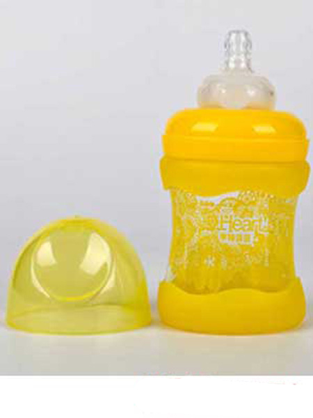 亨特贝贝婴童用品亨特贝贝宽口玻璃防摔初生瓶150ml黄色