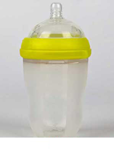 婴童用品超宽口硅胶奶瓶250ml黄色