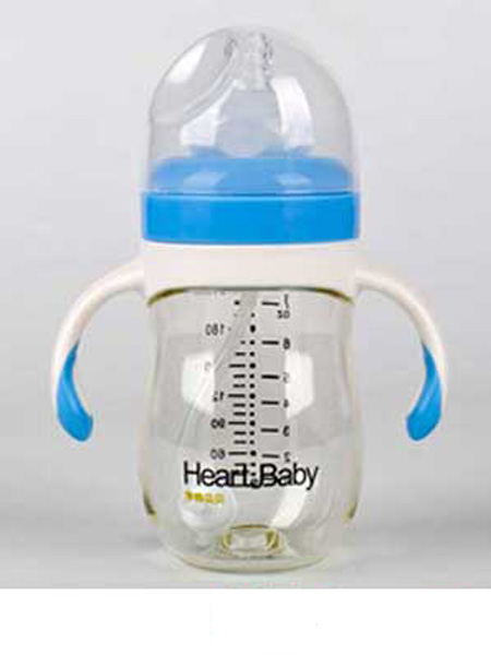亨特贝贝婴童用品亨特贝贝宽口PPSU300ml蓝色奶瓶带手柄