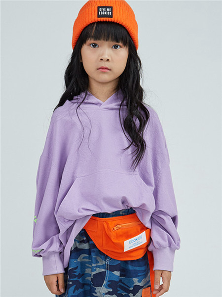 edo KIDS一度童装品牌2020秋冬紫色童趣卫衣