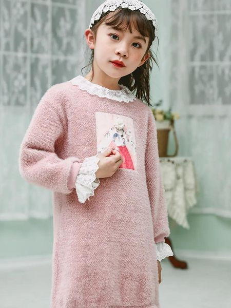 草莓家族童装品牌2020秋冬卡通纯色连衣裙