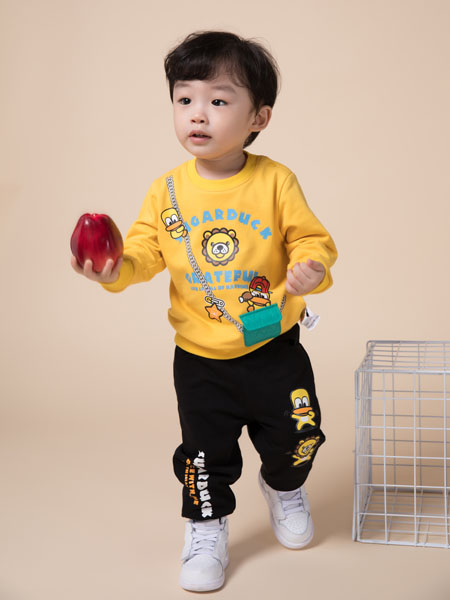 SugarDuck童裝品牌2020秋冬黃色卡通上衣