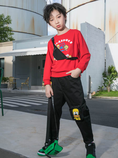 SugarDuck童裝品牌2020秋冬紅色針織長袖上衣