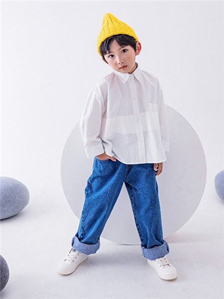MACMIOCO童装品牌2020秋冬白色立领衬衫