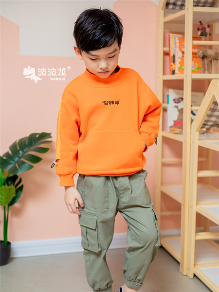 童装品牌2020冬季橙色卫衣