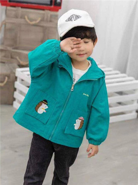 优卡蓝猫童装品牌2020秋冬绿色时尚外套