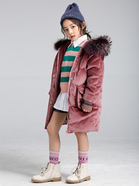 童装品牌2020秋冬粉色保暖外套