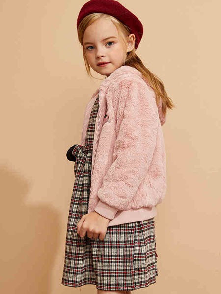 加比瑞童装品牌2020冬季甜美可爱毛绒外套