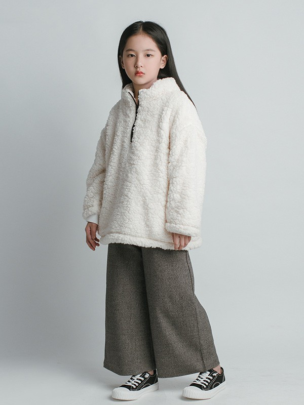 ENHENN CHILDREN’S CLOTHING童装品牌2021秋冬白色保暖羊羔毛上衣