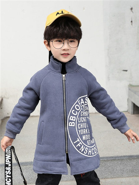 童装品牌2020冬季灰色修身A字版型外套