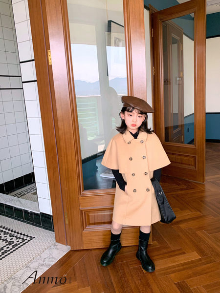 安墨Anmo童装品牌2020冬季小香风双排扣公主风外套