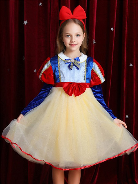 Disney/MarkandSpencer/永丽公主童装品牌2020冬季可爱白雪公主风连衣裙
