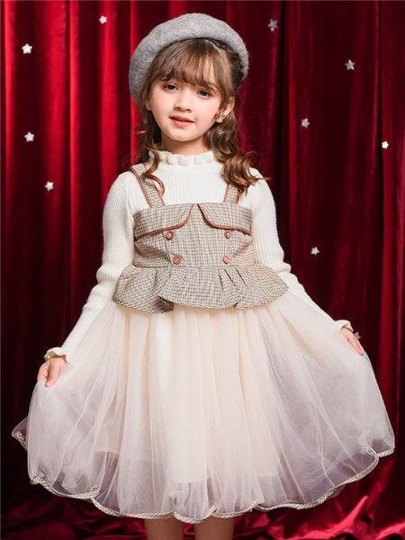 Disney/MarkandSpencer/永丽公主童装品牌2020冬季经典格纹时尚连衣裙