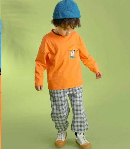 金点·韩e童社童装品牌2021春夏橙色卫衣