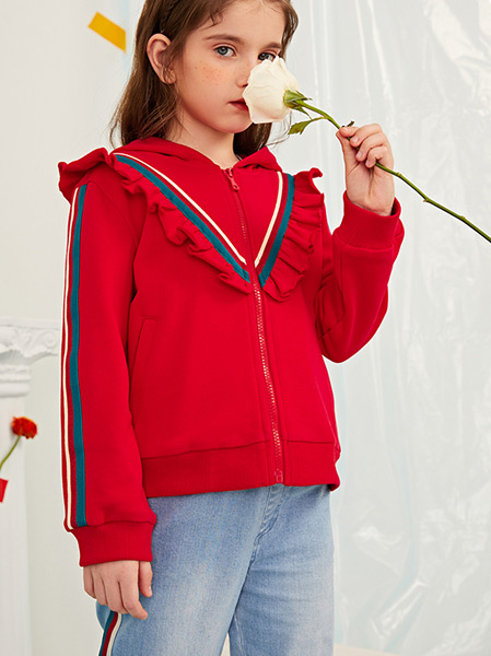 童装品牌2021春夏红色外套