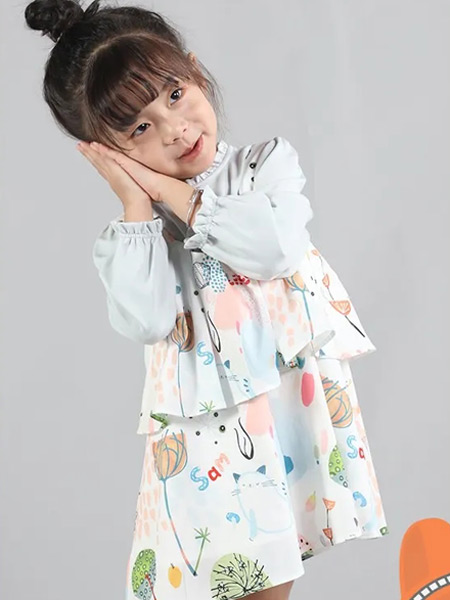 三木比迪童装品牌2021春夏森系连衣裙
