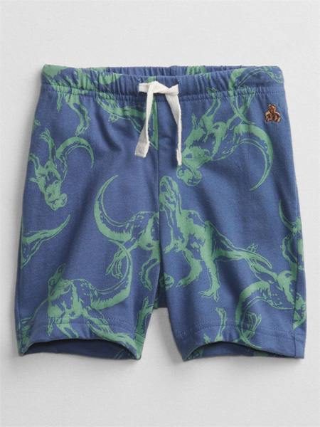 GAP童装品牌2021春夏恐龙印花短裤