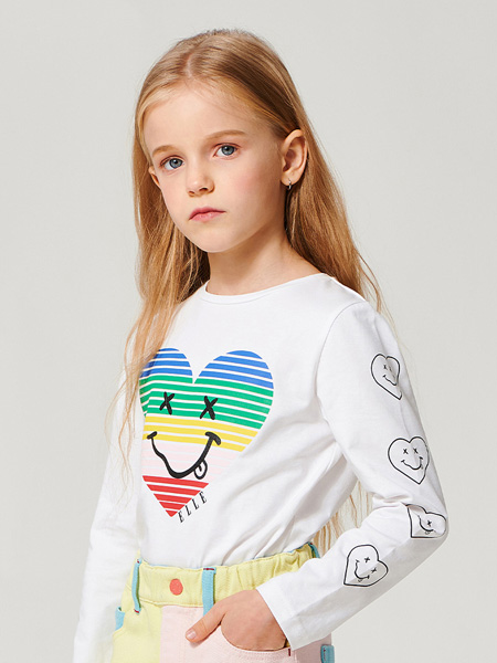 ELLE Kids童装品牌2021春夏爱心条纹上衣