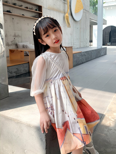 童装品牌2021春夏时尚艺术连衣裙