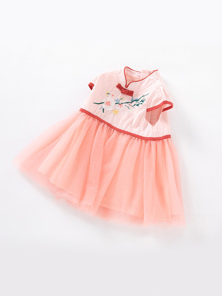 童装品牌2021春夏甜美中国风连衣裙