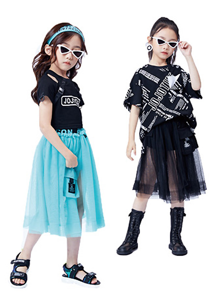 JOJO童装品牌2021夏季潮童运动两件套装裙