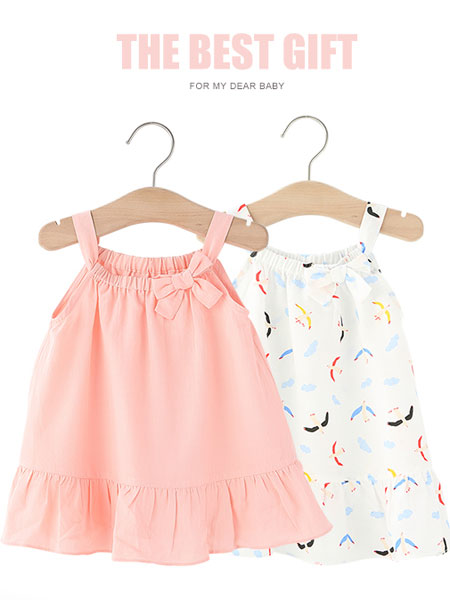小鲨诺拉童装品牌2021夏季甜美吊带裙