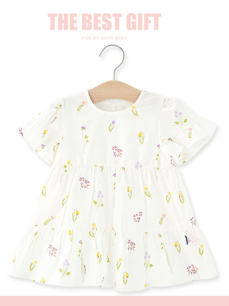 小鲨诺拉童装品牌2021夏季针织可爱短袖连衣裙儿童装公主裙