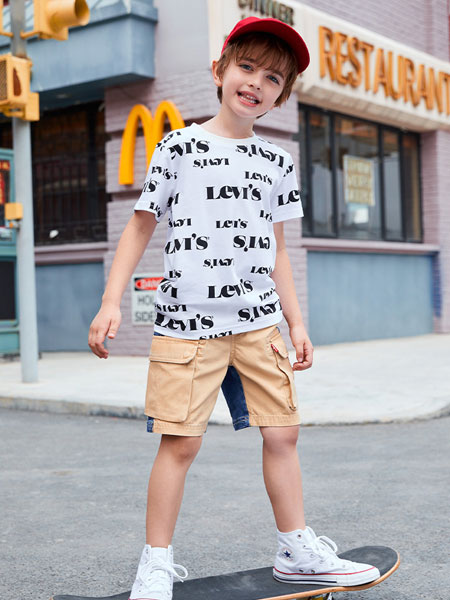 李维斯LEVI'S童装品牌2021夏季短袖纯棉中大童打底衫洋气