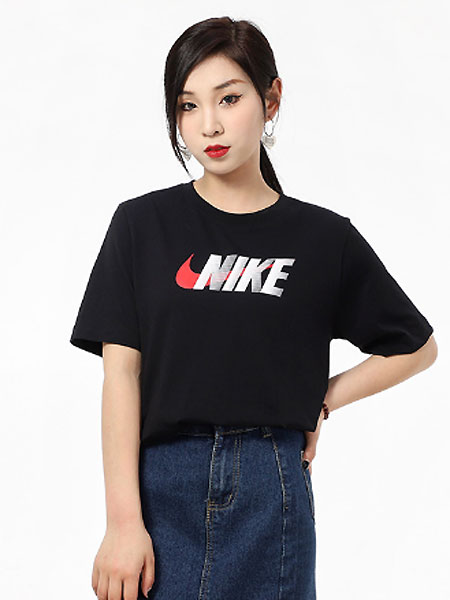 NIKE KIDS童装品牌2021夏季黑色显瘦T恤