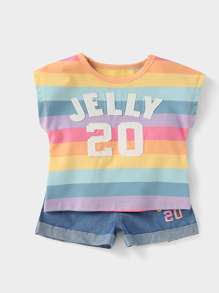 杰里贝比童装品牌2021夏季儿童短袖两件套小婴儿
