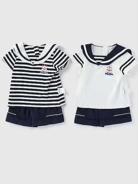 童装品牌2021夏季两件套酷儿童学院风套装一岁男宝宝衣服