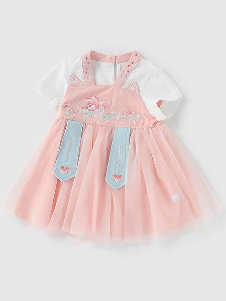杰里贝比童装品牌2021夏季中国风甜美可爱连衣裙