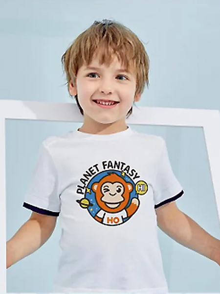 小伙猴童装品牌2021夏季帅气白色上衣