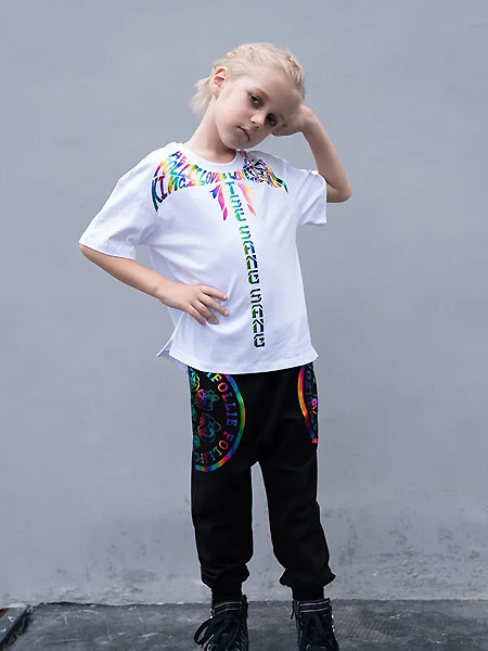 Folli Follie童装品牌2021夏季印字母中袖T恤