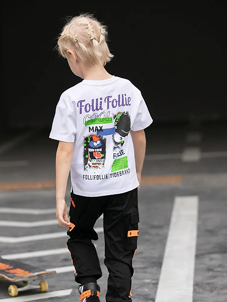 Folli Follie童装品牌2021夏印字母学院风上衣